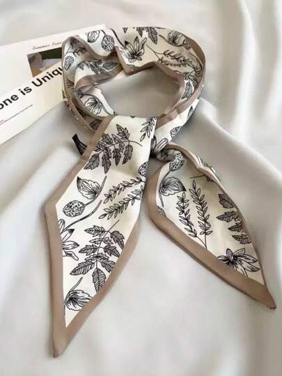 1pc Women's Leaf Print Scarf Headband - Boho Floral Hair Accessory, Stretchy Ribbon Hairband For Girls, Fashion Hair Scarf For Autumn/Winter, Soft Fabric Head Wrap For Daily Use & Travel Hair Accessories Sport Turban Headband Autumn Accessories