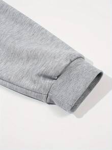 Winter Clothes Vibrant Plant & Letter Print Crew Neck Sweatshirt - Cozy Long Sleeve, Casual Women's Clothing - Soft, Breathable, And Comfortable - Xám - Xem 3