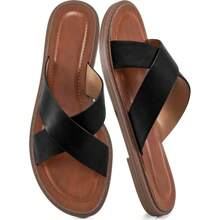 Womens Flat Slides Sandals: Dressy Summer Slip On Flats Shoes Comfortable Open Toe Walking Beach Slide Sandal