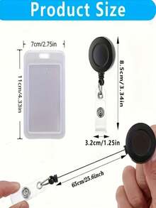 10个（5个白色可拆卸夹子+5个白色横向卡夹），透明横向卡夹和易夹式挂钩，适用于教师、学生、身份证、钥匙卡、驾驶证、持有身份证、钥匙卡 - 彩色 - 查看 10