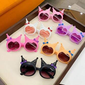 Sanrio Plastic Party Glasses, Funny Everyday Glasses, Plastic Eyeglass Frames, Beach & Pool Party Decorative Glasses, Tropical Costume Party Props, Photo Booth Decor, Suitable For Summer Parties, Beach Themes, Party Favors. Summer Holiday Glasses