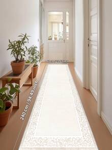 1 peça de tapetes bege, estilo retrô europeu, tapete de corredor, 900g/m², 0,5cm de espessura, antiderrapante, lavável à máquina, decoração para casa, sala de estar, cozinha, corredor, quarto, sala de jantar, escritório, todas as estações