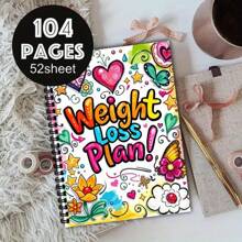 104 Pages A5 Weight Loss Diary With Fitness Equipment Design, Motivational Fitness And Weight Management Forms For Women And Men, Self Discipline Guide - Multicolor - View 8
