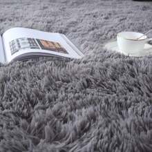 1PC Rugs For Living Room Black Fluffy Fluffy Shaggy Fuzzy Area Rug Carpets For Bedroom Shag Plush Soft Kids Home Decor Aesthetic, Room Decor