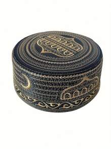 1 pieza Gorra de oración retro bordada para hombres - Ajustable, gorro de punto transpirable, apto para festivales y atuendos tradicionales