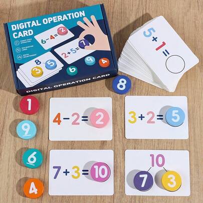 数学加减法学习玩具积木，数字分解学习，数学拼图匹配积木玩具，数字分解桌面游戏，适合男孩和女孩的桌面数字学习玩具 - 圣诞礼物