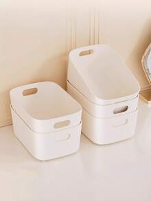 Có sẵn theo gói 1/2/3 chiếc với các màu vàng sữa, trắng và xanh lá cây, thích hợp để đựng đồ dùng trên bàn làm việc. Phù hợp để đựng mỹ phẩm, đồ dùng linh tinh, đồ ăn nhẹ, đồ chơi, v.v. Cũng có thể dùng làm giỏ đựng đồ, hộp đựng đồ dùng văn phòng, giỏ đựng đồ hình chữ nhật hoặc hộp đựng đồ dùng văn phòng. Có ba kích cỡ để lựa chọn. - Nhiều màu - Xem 8