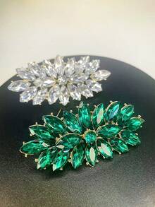 1pc Luxury Crystal Flower Brooch, Elegant Women's Scarf Clip, Versatile Accessory For Clothes, Shoes, Bags, Suits, Hats - White - View 12