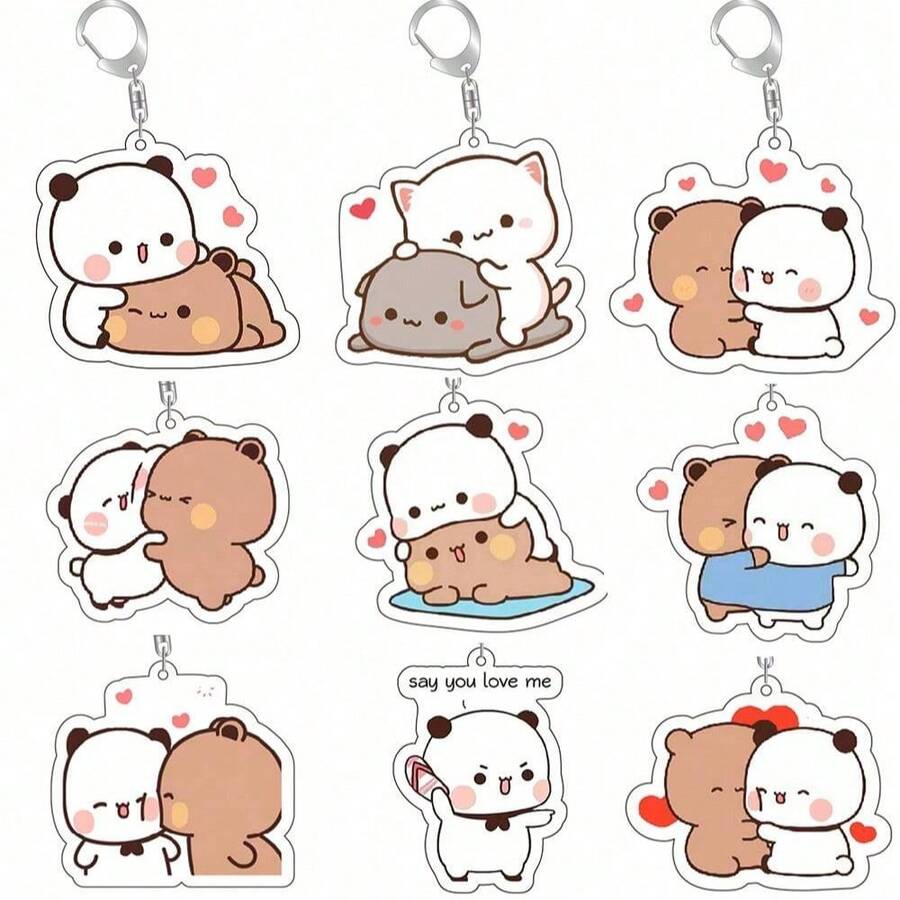 Móc khóa Anime Dudu Bubu Cặp đôi siêu dễ thương Gấu trắng và xám Cặp đôi Gấu trúc Móc khóa Acrylic Nhẫn cho Phụ kiện Túi Mặt dây chuyền Móc khóa Trang sức Người hâm mộ Tình yêu S Phụ kiện Halloween Ngày nhà giáo Ý tưởng quà tặng Giáng sinh Phụ kiện túi Dây đeo có giá đỡ ID Phụ kiện ô tô Móc khóa túi Phụ kiện ô tô Bạn bè Chị em - Trong sáng - Xem 1
