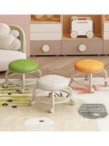 1 件移动矮凳带旋转脚轮 - 不含甲醛的塑料脚凳，适用于家庭、客厅、卧室 - 舒适的多用途圆形脚凳、工具和配件，无香型