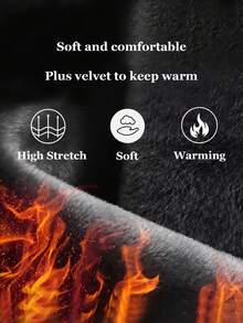 Autumn Winter Thickened Women's Casual Black Thermal Lined Leggings, Soft, Warm Comfortable Stretch Legging, Fitness Sports Training Casual Pants, Home Practice Squats, Hip-Lifting Yoga Pant Outdoor Play, Vacation, Walking, ShoPping, Fashion ONine-Point Pants - Black - View 3