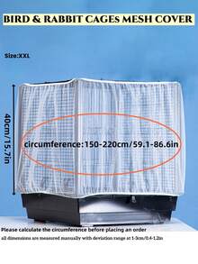 1pc Birdcage Cover, Splash-proof Mesh Netting With Embroidered Patterns For Parakeet Cage - White - View 7