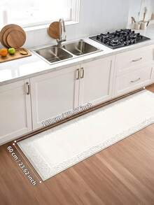 1 peça de tapetes bege, estilo retrô europeu, tapete de corredor, 900g/m², 0,5cm de espessura, antiderrapante, lavável à máquina, decoração para casa, sala de estar, cozinha, corredor, quarto, sala de jantar, escritório, todas as estações