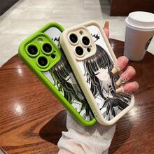 Funda de teléfono con patrón de chica anime para iPhone 16 negro 16PRO parejas 12MINI sensación suave 13PRO única XR TPU grueso 14PLUS diseño de protección de lente de cobertura completa 16PROMAX linda 15 hombres 16PLUS fundas de teléfono 12PRO mujeres 15PRO estética XSMAX a prueba de golpes y anti-caída 14PROMAX/11PRO/12/12PROMAX/14PRO/11PROMAX/13MINI/15PROMAX/14/11/13/16/13PROMAX/XS/15PLUS - Burdeos - Ver 7