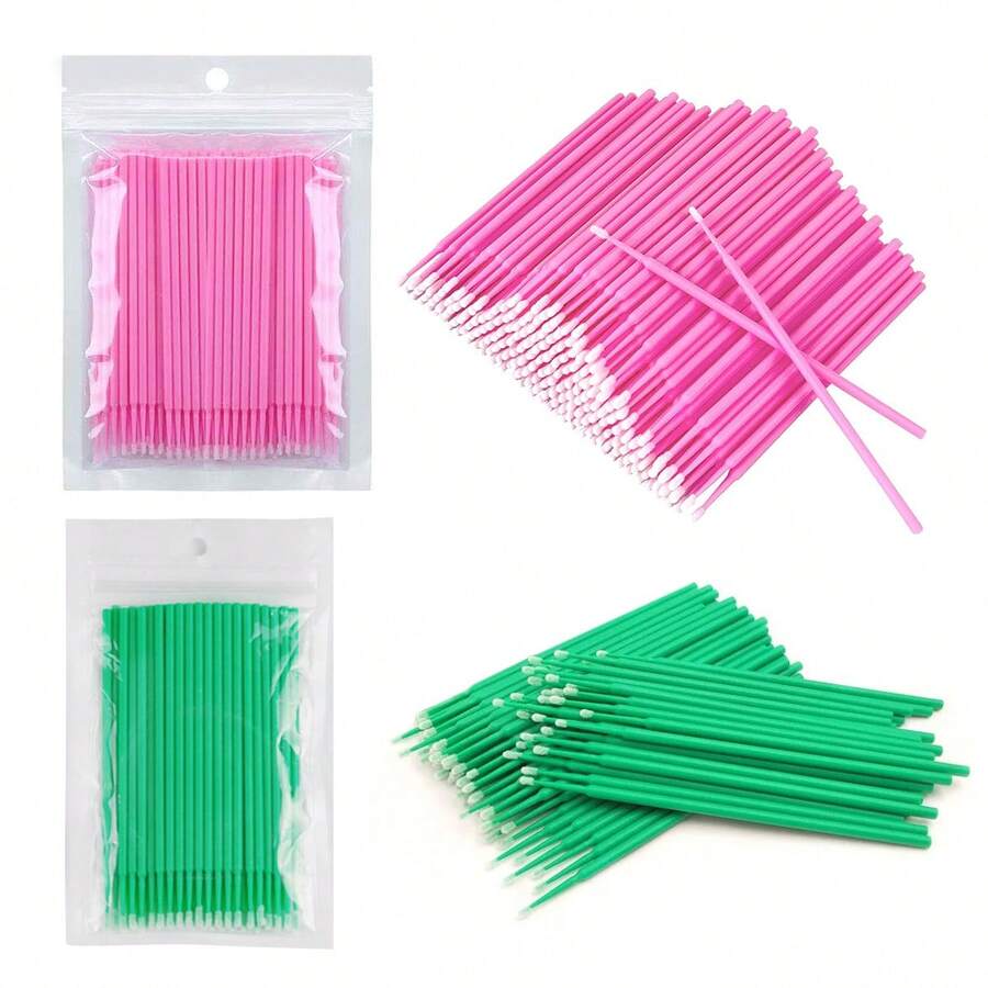 100 支清洁棉签，多功能化妆清洁棒，适用于眼妆、唇线笔、眼线、睫毛、指甲油去除、眉毛修饰、化妆教程、卸妆、指甲护理、唇妆