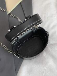 2025新款时尚百搭小众高级质感化妆盒包迷你口红包单肩斜挎包 - 黑色 - 查看 5