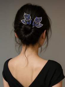 1pc Hair Bun Maker With Bow Knot, Feathers And Faux Pearls For Elegant Updo Hairstyle Accessories