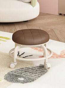 1 件移动矮凳带旋转脚轮 - 不含甲醛的塑料脚凳，适用于家庭、客厅、卧室 - 舒适的多用途圆形脚凳、工具和配件，无香型