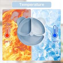 11pcs Silicone Feeding Set, Including Bear Plate, Bear Bowl, Bear Teething Feeder Bag, Bear Food Container With Lid And Ice Tray, Baby Bib, Water Droplet Cup (With 2 Lids, Can Be Used As Snack Cup Or Sippy Cup), Silicone Long Fork, Silicone Ball-Shaped Short Fork, Baby Food Masher, Baby Food Preparation Tools - Multicolor - View 6