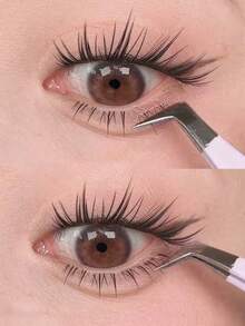 100 szt. miękkich i naturalnie wyglądających pojedynczych rzęs, lekkie, przezroczyste sztuczne rzęsy B-Curl do makijażu, kępki rzęs, kępki rzęs, pojedyncze rzęsy, rzęsy, sztuczne rzęsy