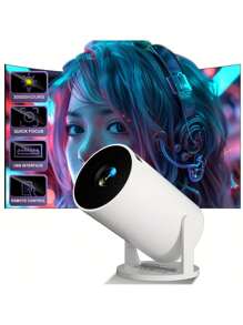 便携式投影仪，适用于迷你投影仪，紧凑型家庭影院体验，非常适合游戏、学习、办公室电影，兼容电脑、手机、电视棒，可使用 30,000 小时。 - 多色 - 查看 10