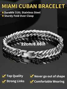 Men's Fashionable Versatile Gold Titanium Steel Bracelet - Gold - View 21