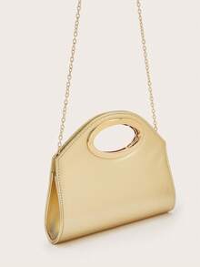 AIBBYDAR 女士晚宴包，纯金色，合成革，十字纹，金属手柄，女士手提包，适合搭配晚礼服，小巧方包，钱包，化妆包，闪亮，光泽，奢华，迷人，优雅，精致，可拆卸肩带，适合舞会、派对、婚礼、节日聚会、宴会等场合。 - 金色 - 查看 7