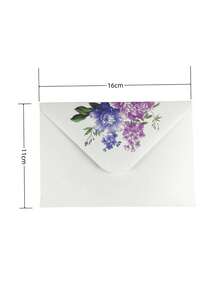 20/50 chiếc phong bì trắng tươi tối giản thanh lịch có họa tiết hoa mẫu đơn và hoa tử đinh hương, thiệp cao cấp, bưu thiếp, thiệp mời trở lại trường - Nhiều màu - Xem 2