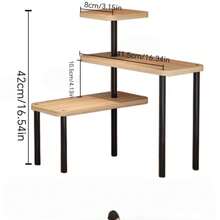 Prateleira de canto giratória de madeira com 3 níveis - Organizador giratório para bancada de cozinha, economiza espaço | Ideal para organizador de bancada de cozinha, adequado para feriados e presentes, fácil montagem, estrutura, design minimalista, organizador de cozinha e prateleira para potes de temperos, design multifuncional, amplo espaço de armazenamento, organização e armazenamento