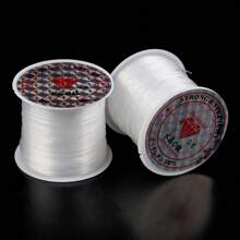 1pc Transparent Elastic Thread Beading Cord 0.4-1.0mm, 100m Long, For Diy Bracelet, Necklace And Jewelry Making