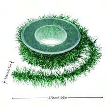 1 لفة 9.19 قدم شريط بريق متعدد الألوان لتزيين شجرة وحفلات عيد الميلاد والديكور الداخلي والخارجي للمناسبات العطلات