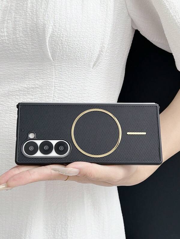 Kompatybilny z etui na telefon Galaxy Z Fold7, wzór w romby, magnetyczny, obsługuje ładowanie bezprzewodowe, odpowiedni do modeli Z Fold6, Z Fold5, Z Fold4, Z Fold3, etui na smartfon dla dziewczynek, dzieci, nastolatków, chłopców, odporny na wstrząsy, prosty, modny pokrowiec na telefon