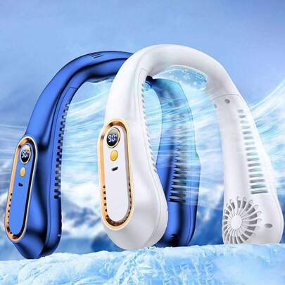 便携式 USB 颈扇 - 可穿戴、可充电、360° 灵活冷却、安静运行、强劲气流 - 适合户外、学生/生日礼物