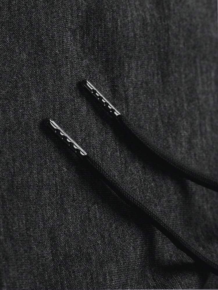 男士春秋季休闲运动裤 - 配有腰带和拉链口袋，适合跑步、徒步旅行和户外活动，情人节礼物 - 黑色 - 查看 4