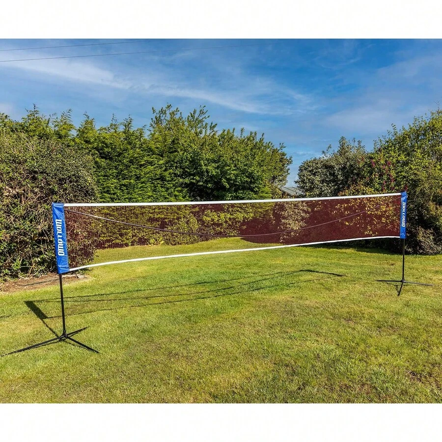 6m Foldable Portable Badminton Volleyball Net Frame Stand, FREE Shuttlecocks And Carry Bag - default - View 1