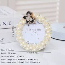 1-częściowa ramka na zdjęcia, piękna ramka na zdjęcia z imitacją pereł, używana do półek ekspozycyjnych w pracy, dekoracja ścienna DIY na biurko, artystyczna dekoracja domu, dekoracja na przyjęcie urodzinowe, prezenty świąteczne na rocznicę ślubu – w zestawie losowy papier wewnętrzny