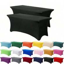 1 Pieza Hermosa Cubierta de Mesa de Spandex 6ft X 8ft Cubierta de Mesa Elástica, Universal para Mesa Rectangular, Boda, Banquete, Evento, Blanco o Negro, Regreso a Clases Día de San Valentín - Multicolor - Ver 4