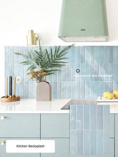 10/30 stuks zelfklevende tegelstickers met wit baksteenpatroon, gemakkelijk te pellen en te plakken keramische tegels, waterdicht behang geschikt voor woonkamer, keukenachterwand, badkamer, Zellige-stijl