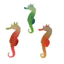 1/3 piezas Caballitos de mar que brillan en la oscuridad, decoración simulada de TPU para acuarios de peces - decoración de paisaje de caballitos de mar de silicona fluorescente para pecera - Multicolor - Ver 7