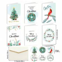 8pcs/Set Fashionable & Elegant Christmas Greeting Cards, Gift Cards, Christmas Greeting Cards With Stickers And Envelopes, Creative & For Holiday Blessings, Christmas Decorations, Gift Cards (Assorted Styles)