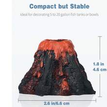 1 件鱼缸气泡增氧器水族箱火山气石装饰 ABS 火山气泡器带气石，小型鱼缸水族箱氧气配件，无软管，无电源 - 彩色 - 查看 6