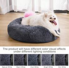 Orthopedic Dog Bed Comfortable Donut Cuddler Round Pet Beds Ultra Soft Washable Dog And Cat Cushion Bed (20''/23''/30'') (23'', Grey-Blue),11275855 - 灰色 - 查看 2