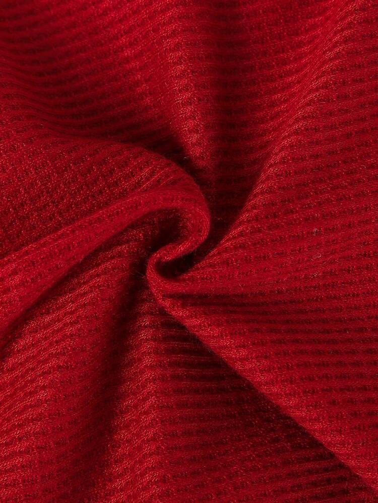 2pcs/Set Baby Boys' Summer Polo Collar Embroidered Bear Striped Short Sleeve & Solid Color Short Sleeve Romper - Burgundy - View 7