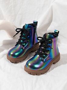 1 Pair Girls' Colorful Fabric Birthday Party Ankle Boots, Simple Non-Slip Fashion Item, Children's Boots, Holiday Gift - Multicolor - View 1