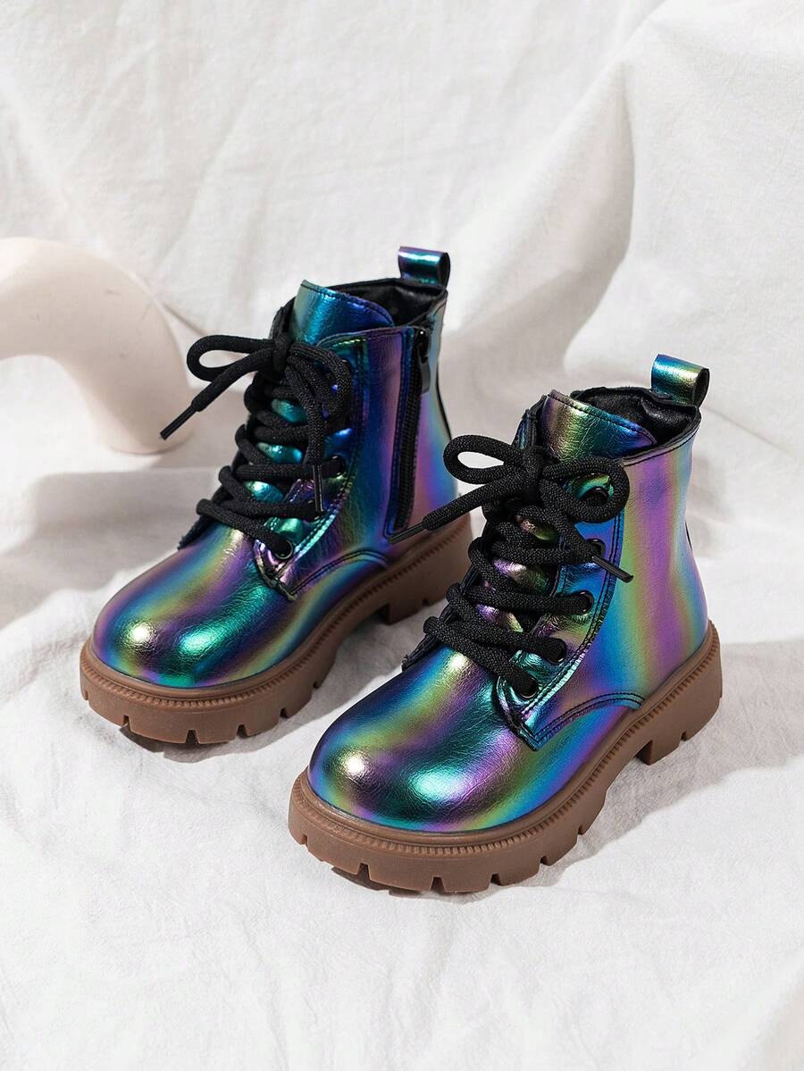 1 Pair Girls' Colorful Fabric Birthday Party Ankle Boots, Simple Non-Slip Fashion Item, Children's Boots, Holiday Gift - Multicolor - View 1