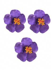 1/3支芙蓉花仿真花，夏威夷派对夏季DIY装饰，草裙舞会发饰 - 彩色 - 查看 17