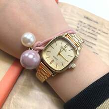 Elegant And Exquisite Women's Square Quartz Watch - 金色 - 查看 3