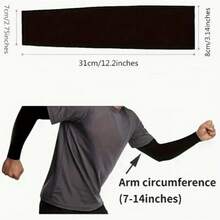 1 Par de Mangas de Brazo de Fibra Elástica para Verano, Unisex - Ligero, Transpirable, Cubiertas de Brazo de Compresión para Actividades al Aire Libre, Deportes y Uso Diario, Negro, Protección de Brazo al Aire Libre, Diseño Elegante, Ajuste Flexible - Negro - Ver 4