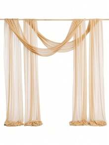 1 buc. 300x75cm perlă transparentă fundal, decor arc de nuntă, decorare pentru ceremonie de nuntă în aer liber, draperie din șifon pentru petrecere de ziua de naștere agățată de perete