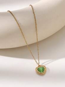 Fashionable Elegant Retro Minimalist Heart Necklace - Multicolor - View 5